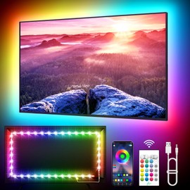 KANTUTOE LED Lights for TV, 23ft TV LED Backlights for 75-100in, RGB TV LED Lights with Music Sync Bluetooth APP and Remote Control TV Lights Strip USB Powered LED Lights for Bedroom, Gaming