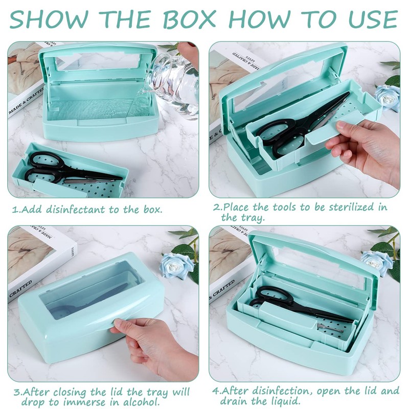 Gusnilo Barbicide Disinfectant Box Nail Art Tools Sanitizing Tray Disinfectant