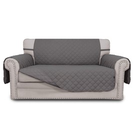 Easy-Going Sofa Slipcover Reversible Sofa Cover Furniture Protector Couch Cover with Elastic Straps for Pets Kids Children Dog Cat (Medium, Gray/Gray)