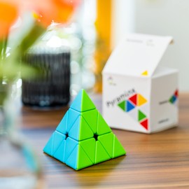 CUBIDI® - Magic Cube Pyramid - Exciting Pyraminx Brainteaser for Children and Adults (without Sticker)