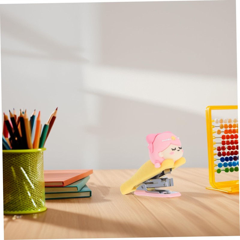Operitacx Fashion Mini Stapler Mermaid Pattern Cute Desktop Stapler for