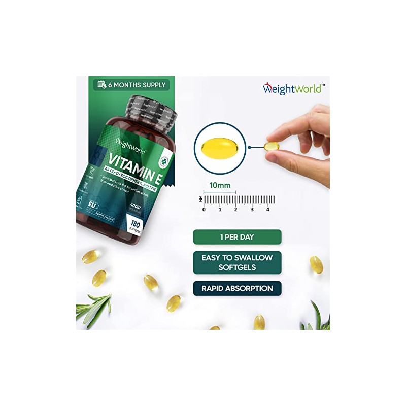 Vitamin E Capsules Softgels 400IU (Advised Intake) - 6 Month
