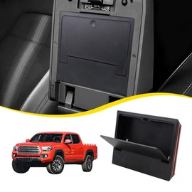RERPRO Center Console Organizer Hidden Storage Box Compatible with 2024 2025 Toyota Tacoma 4th Gen 2025 Toyota 4Runner 6th Gen Accessories Armrest One Touch Secret Compartment Privacy Tray