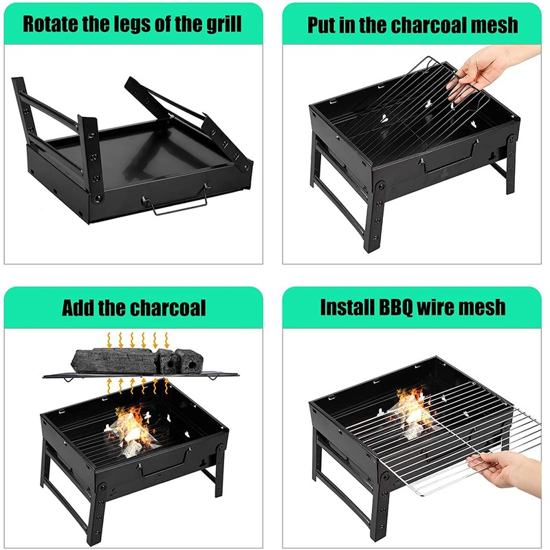Barbecue Grill Portable BBQ Charcoal Grill Smoker Grill for Outdoor