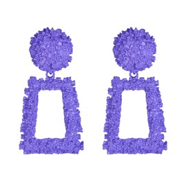 EVER FAITH Rectangle Geometric Earrings Metal Statement Silver Large Square Drop Earrings for Women and Girls Silver Tone, Silver, No Gemstone