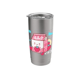 Retro 90s Japanese Carton Pastelcore Kawaii Strawberry Milk Stainless Steel Insulated Tumbler