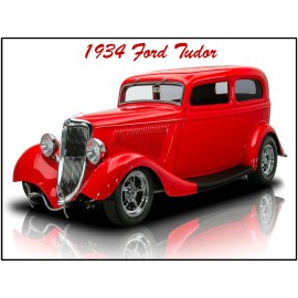 1934 Ford Tudor Hot Rod New Metal Sign: Fully Restored