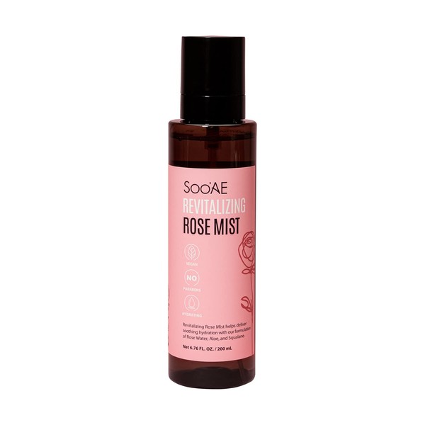 Soo'AE Revitalizing Rose Mist, Hydrating face Mist Spray with Rose Water Net 6.76 fl. Oz. / 200 ml, 1 Count - Alcohol Free Toner Facial Mist