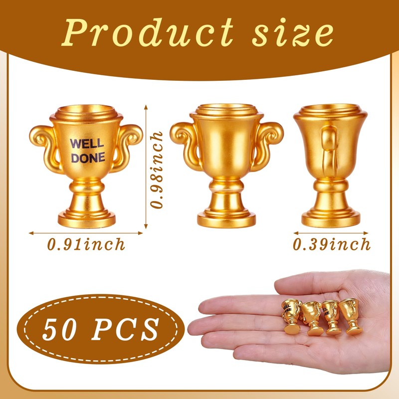 Leinuosen 50 Pcs Well Done Tiny Trophy Bulk Mini Resin