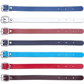 GORGECRAFT 7 Colours 8 Inch Stirrup Straps Made of Cowhide Leather Genuine Luggage Strap Luggage Tag Adjustable Length Replacement Belt with Metal Buckle Watch Strap for Card Holder Travel Storage