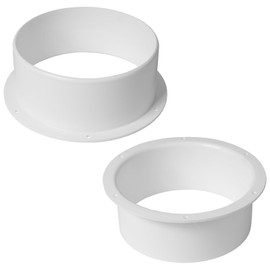 6" Inch Pack of 2 - Duct Connector Flange, Plastic Straight Pipe Flange for Heating Cooling Ventilation System - Ducting Coupling Wall Plate - Assembly Joint Set