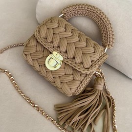 NOTIONSLAND 400g T-Shirt Yarn Knitting Yarn Fabric Crochet Yarn for Bag Basket Blanket Home Decor - Dark Khaki