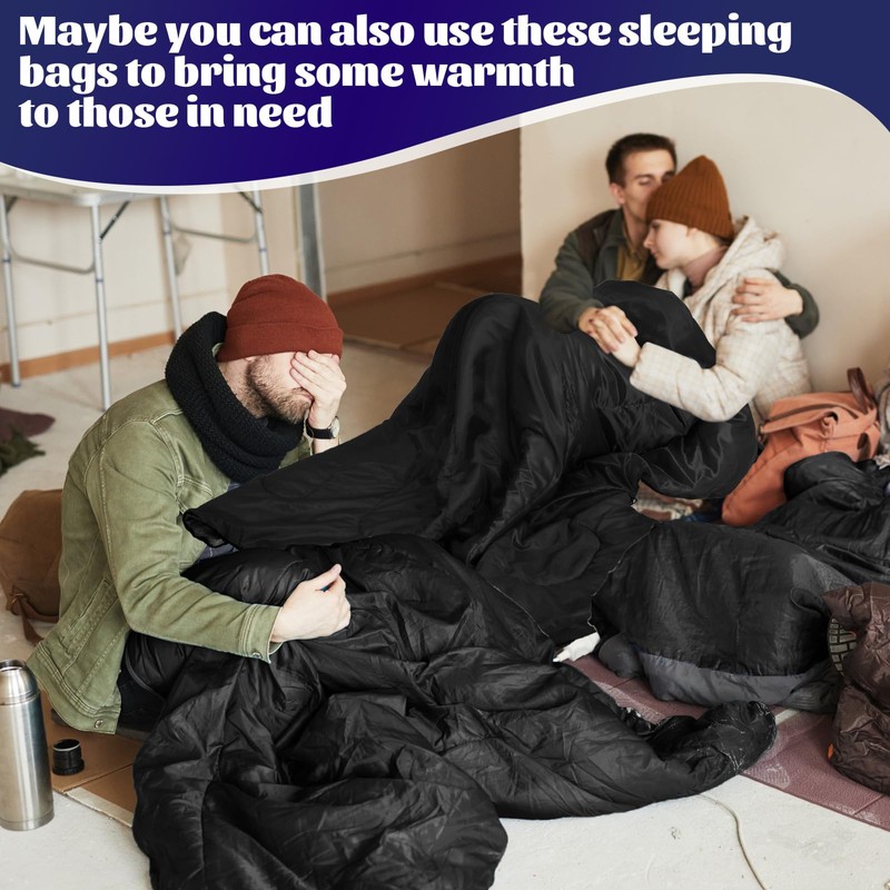 Macarrie 4 Pcs Bulk Sleeping Bags for Homeless Donation Shelter