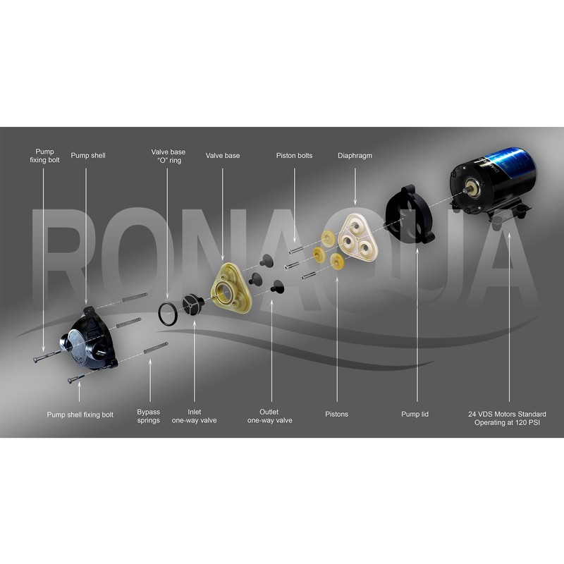 Booster Pump with Transformer Adapter for 50 GPD Reverse Osmosis