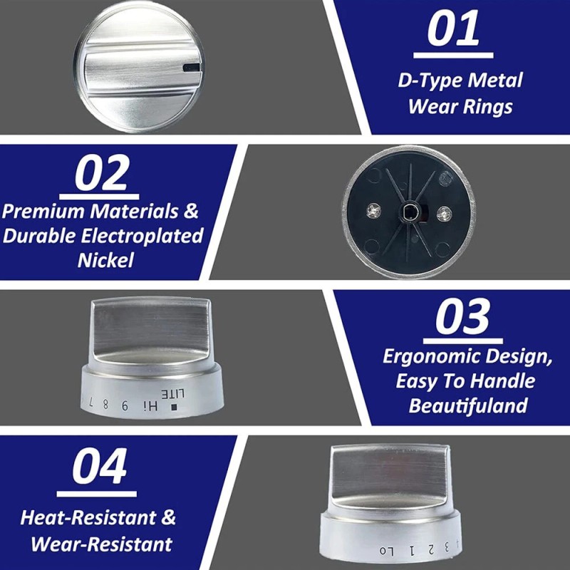 WB03X24818 5PCS Replacements Stove Knobs for GE Burner Range Knobs