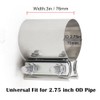 AotoKoop Exhaust Clamps, Butt Joint Band Clamp Sleeve Connector Stainless