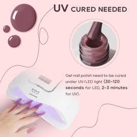 Aieenjor Nude Gel Nail Polish, 0.5 Fl Oz UV LED Soak Off Chocolate Gel Polish, Long Lasting Jelly Translucent Gel Polish for Nail Art DIY Manicure and Pedicure, 07