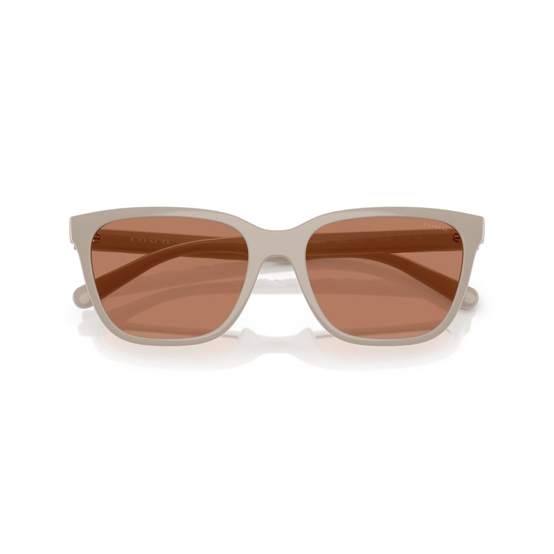 Coach Women's HC8429D Square Sunglasses, Khaki Solid/Brown Solid, 56 mm