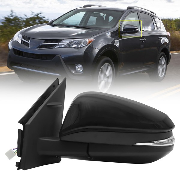 Side Mirror Fit for 2013-2015 Toyota RAV4, with Power Heated,Turn