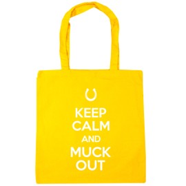 Hippowarehouse Keep Calm and Muck Out Horse Riding Tote Shopping Gym Beach Bag 42cm x38cm, 10 litres