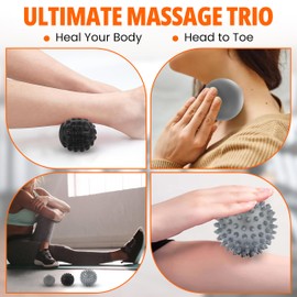 Massage Balls - Lacrosse, Trigger Point & Spiky – Perfect for Yoga, Rehab, Deep Tissue & Trigger Point Massage, Myofascial Release, Plantar Fasciitis - Sore Muscle Recovery, Overall Body Relaxation