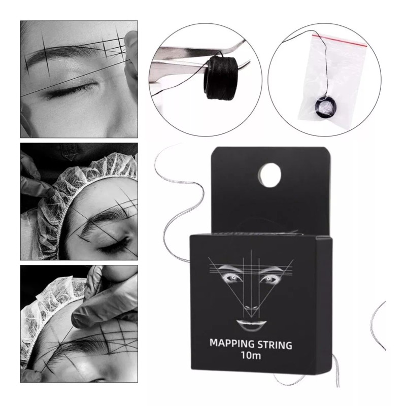Universo en Linea Hilo Entintado Cejas Mapa Mapping Diseño Microblading
