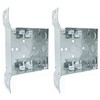 (2 Pack) 4-Inch Square Metal Box with Side Mounting Bracket,