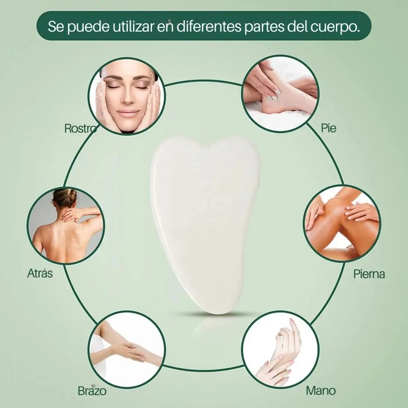 Kit Cuidado Facial Rodillo Jade Y Guasha Masaje Facial 2pzs
