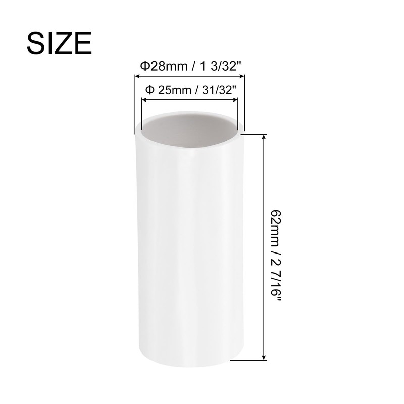 QUARKZMAN PVC Pipe Connector Straight Coupling 25 mm White for