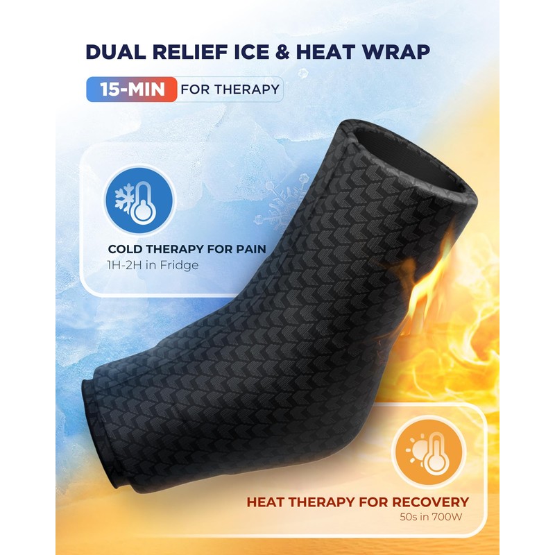 Ankle Ice Pack Wrap with Dual-Freezestorm Cooling Gel for Sprained,