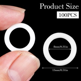 100 Pieces Roman Blind Crutain Rings 16mm Roman Curtain O Rings Plastic O Ring for Romans Shades & Cafe Curtains (White, 16mm)