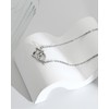 Desnuage Silver Geometric Square and Circle Pendant Necklace Simple Everyday