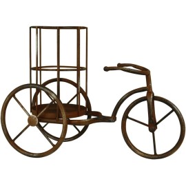 LIVEVIE Classic Vintage Bike Delivery Style Wine Rack Freestanding Single Bottle Holder