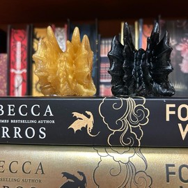 Resin Dragon Heads Tairn and Andarna Fourth Wing Inspired - Color: Gold