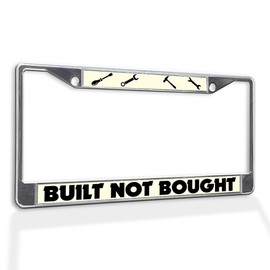Fastasticdeals Metal Insert License Plate Frame Built Not Bought Weatherproof Car Accessories Chrome 2 Holes Solid Insert
