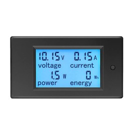 KETOTEK Voltimetro Amperimetro Digital DC 6.5-100V 20A 12V, Medidor de Voltaje Amperaje Potencia Energia Electrica de Panel Voltio Amperio Pantalla LCD