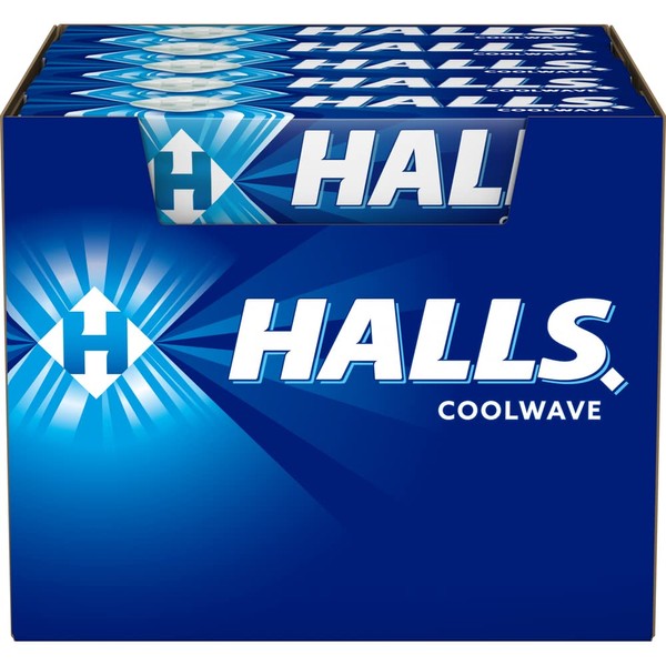 Halls CoolWave Cough Drops - with Menthol - 180 Drops (20 sticks of 9 drops)
