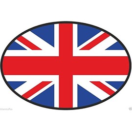 UK Great Britain United Kingdom Country Code Oval with Flag Sticker Bumper Sticker Laptop Sticker Toolbox Sticker Helmet Sticker