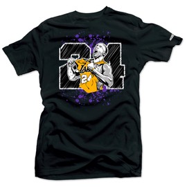 SNELOS Shirt to Match Your Kicks or Pay Homage to LA Basketball Legends #8#24 Basketball Sports Fan Merchandise - Black | Large