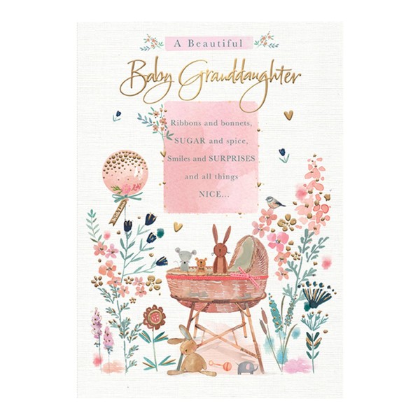 Words n Wishes Beautiful Baby Granddaughter New Baby Card -