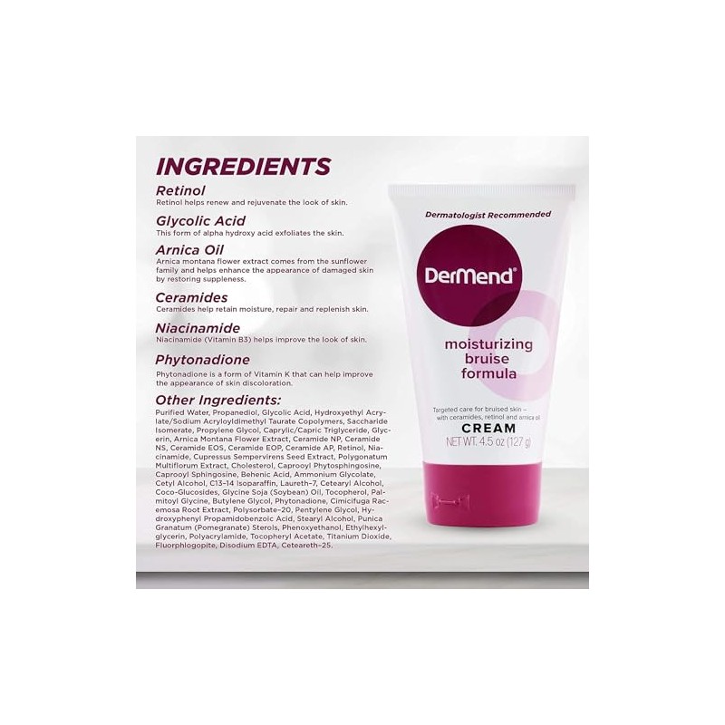 DerMend Crema hidratante de fórmula Bruise 4.50 oz (Paquete de