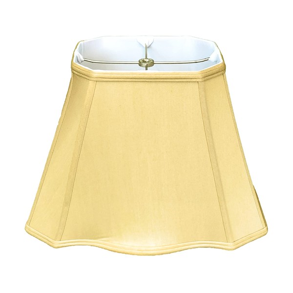 Royal Designs Fancy Bottom Rectangle Basic Lamp Shade, Antique Gold, (7 x 10)" x (12.25 x 18)" x 13.25", BS-747-18AGL