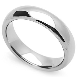 DoubleAccent 5MM Comfort Fit Stainless Steel Wedding Band Classic Domed Ring (Size 5 to 12) Size 8