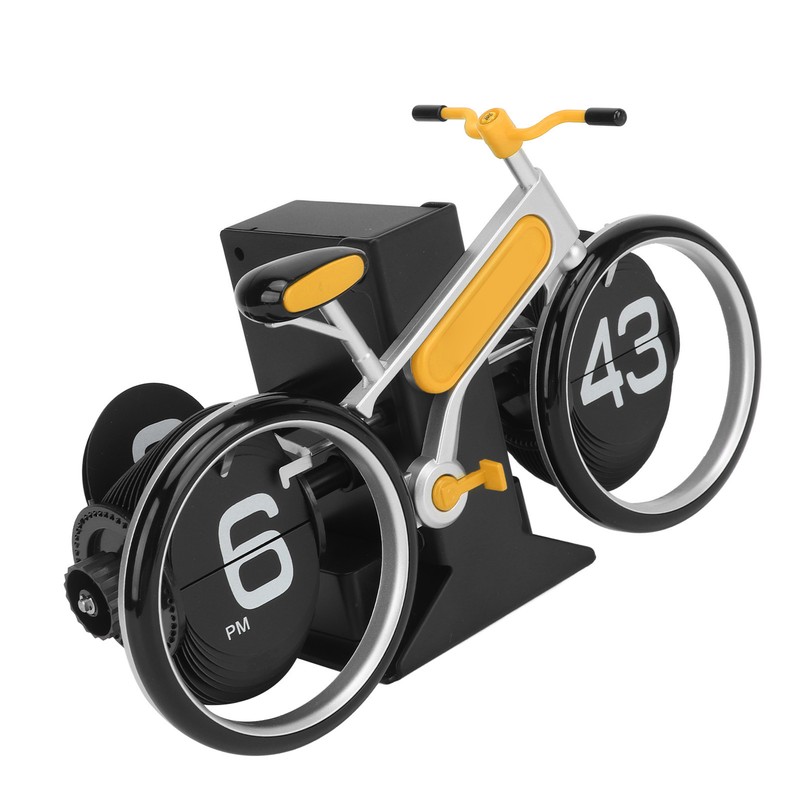 Bicycle Flip Clock Creative Automatic Flip Down Clock Desktop Stress