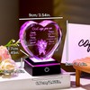 3D Glass Heart Christian Gifts for Women Men Faith Based