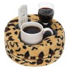 G GOOD GAIN Couch Cup Holder Pillow, Cute Sofa Drink Cup Holder Cozy Buddy | Desk Organizer for Mugs, Snacks, Phone, Makeup | Bed Caddy Tray for Car, Park, Beach, Picnic, Boat, RV, Table (Cheetah)