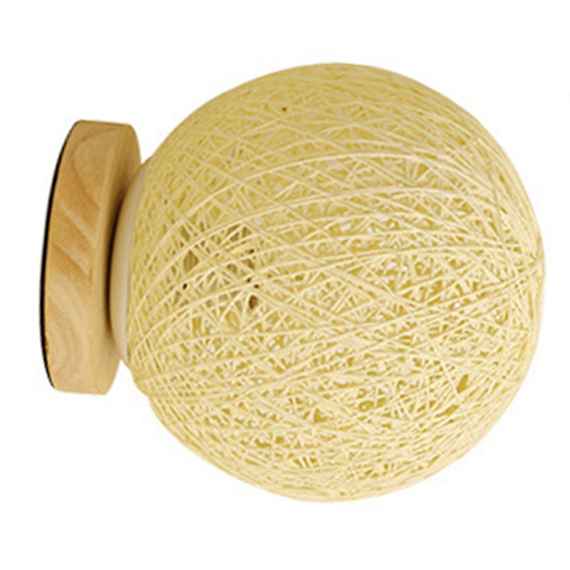 LED Bedside Table Lamp Dimmable 3W Creative USB Rattan Ball