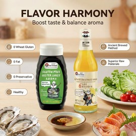 Gluten-Free Asian Pantry Duo: 70% Oyster Sauce & Lemon Glutinous Rice Vinegar – Bold & Tangy Flavor for Stir-Fry, Dipping & Salad Dressings
