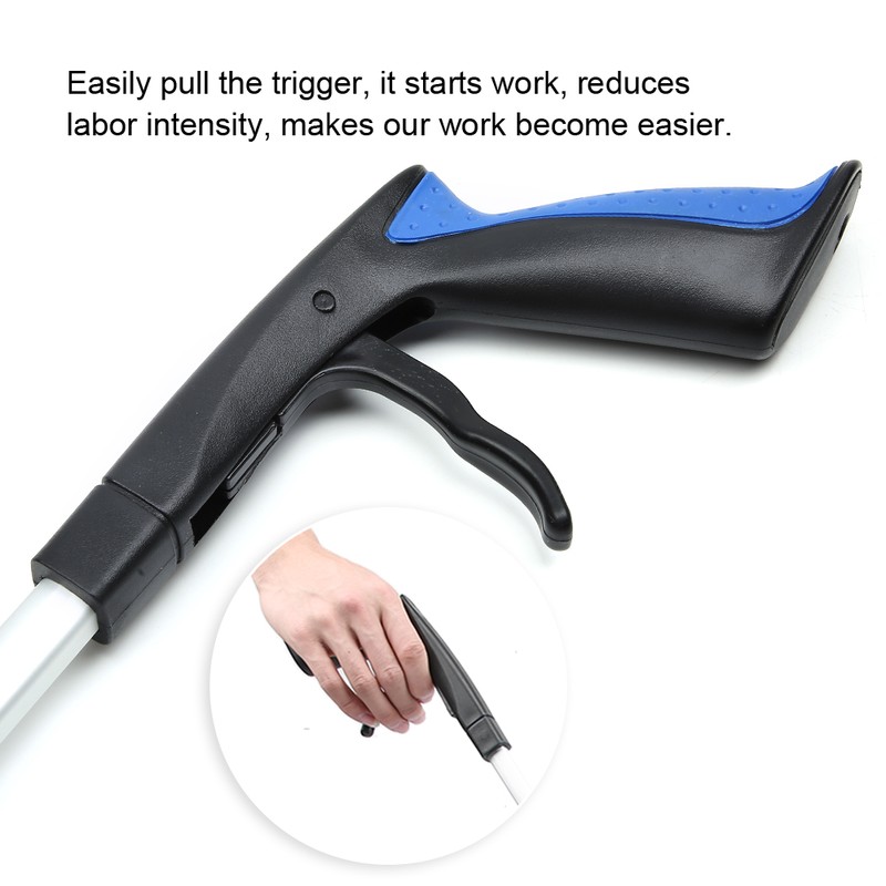 Blue Foldable Long Pick Up Reacher Grabber Helping Hand Tool