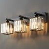 FDPBY Modern Bathroom Vanity Light 3-Lights Modern Black Crystal Wall